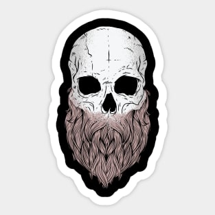 skull for dad with beards Sticker